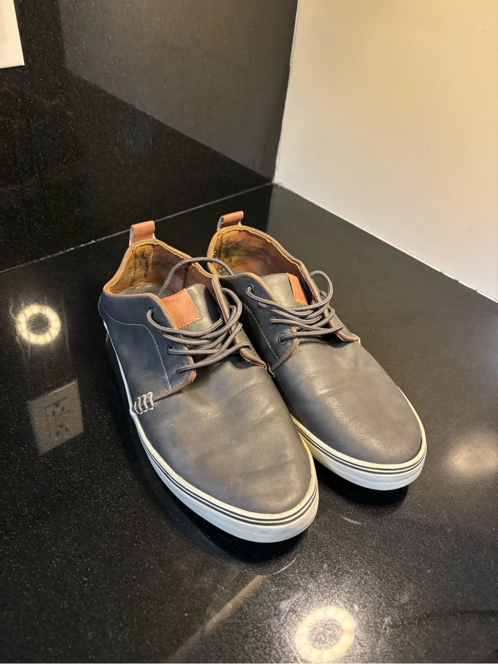 Goodfellow & Co Men's Dark Brown Chukka-Style Lace-Up Boots with Tan Accents